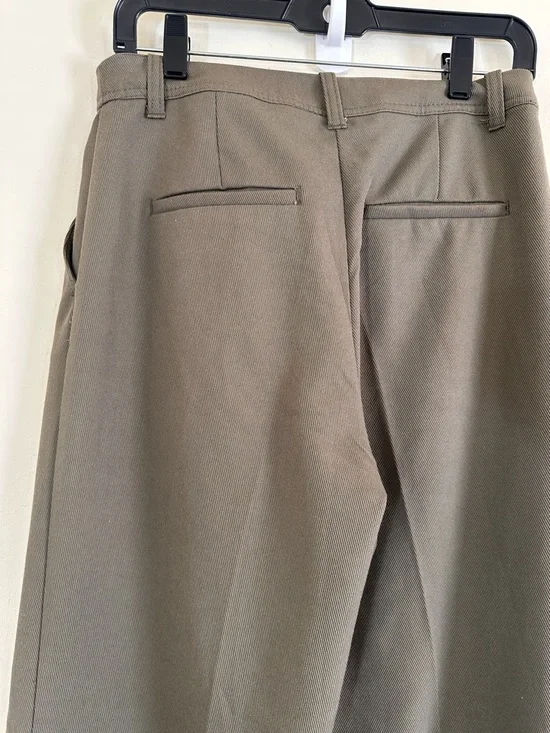 H&M Wide Leg Trousers Khaki Green Size 6 - Picture 12 of 13